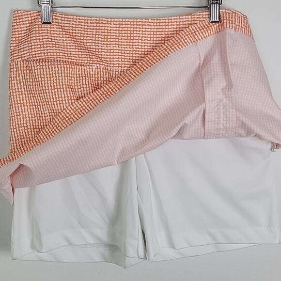 Izod XFG Women's Performance Stretch Orange Print Golf Skirt 10 - Picture 6 of 13